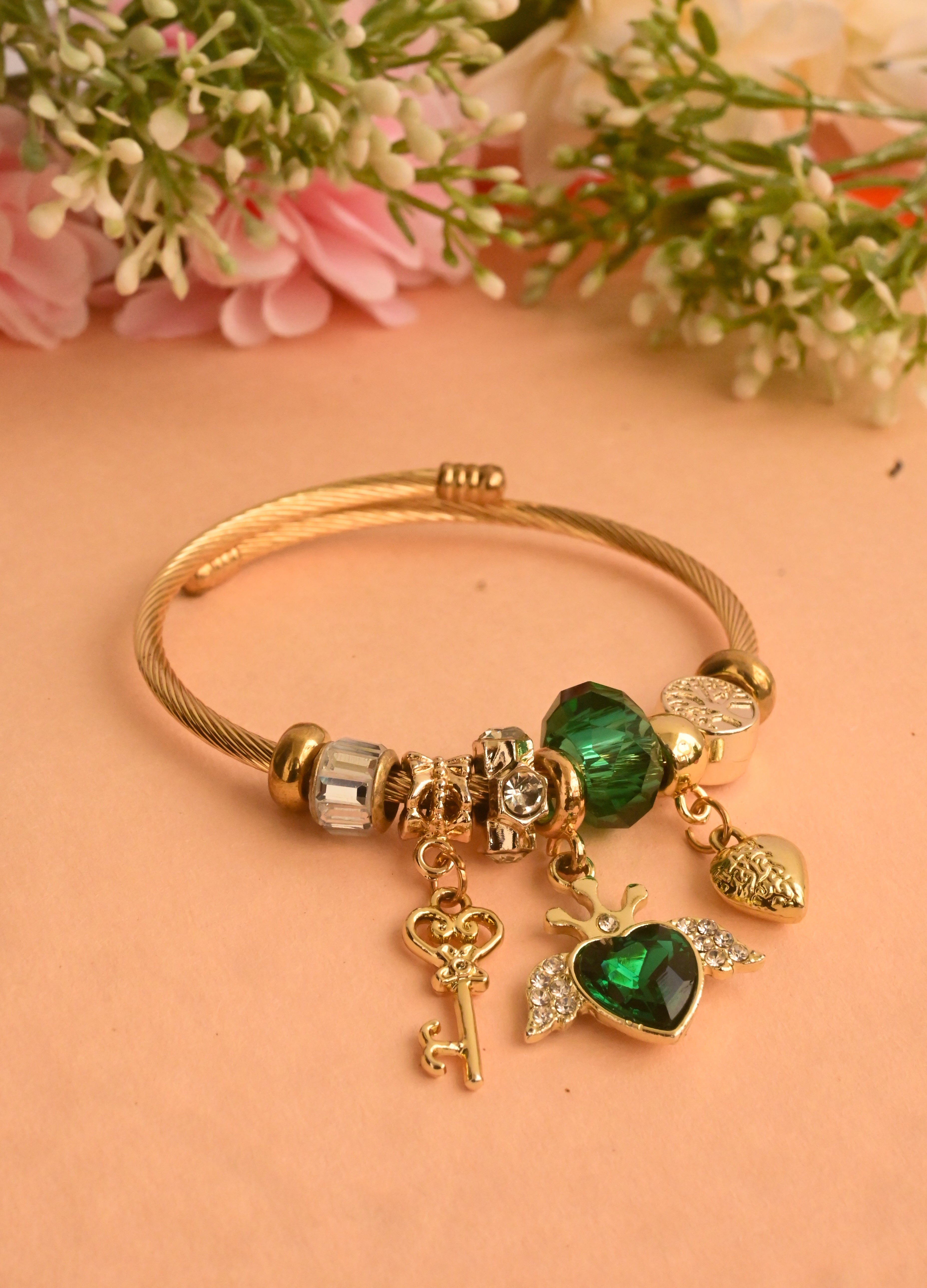 Emerald Key Bangle