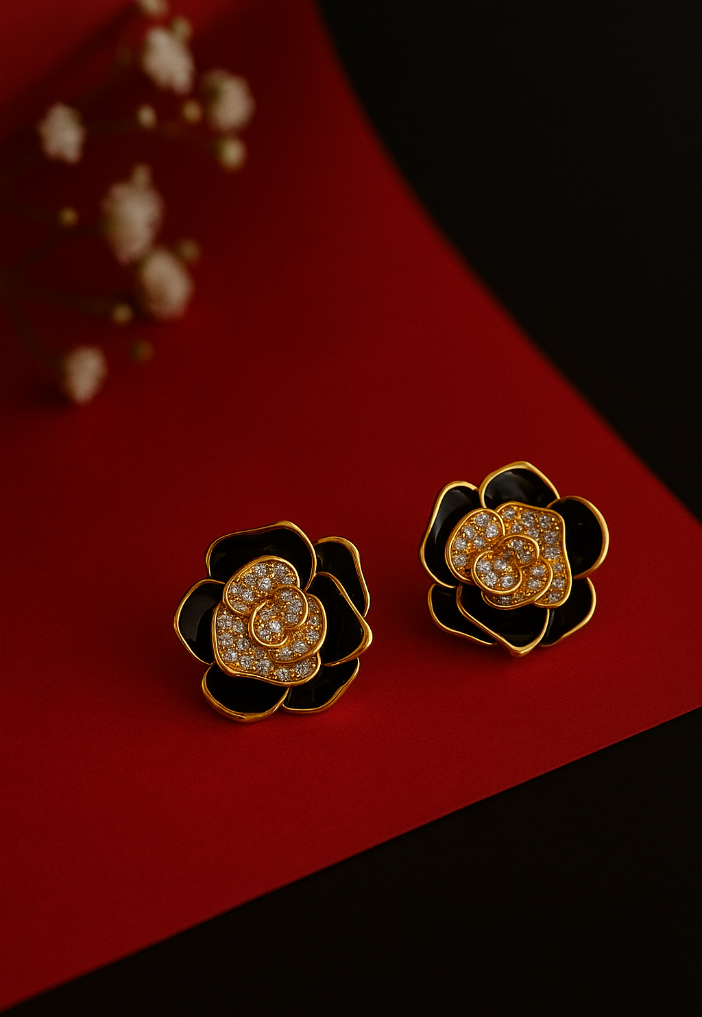Midnight Rose Studs