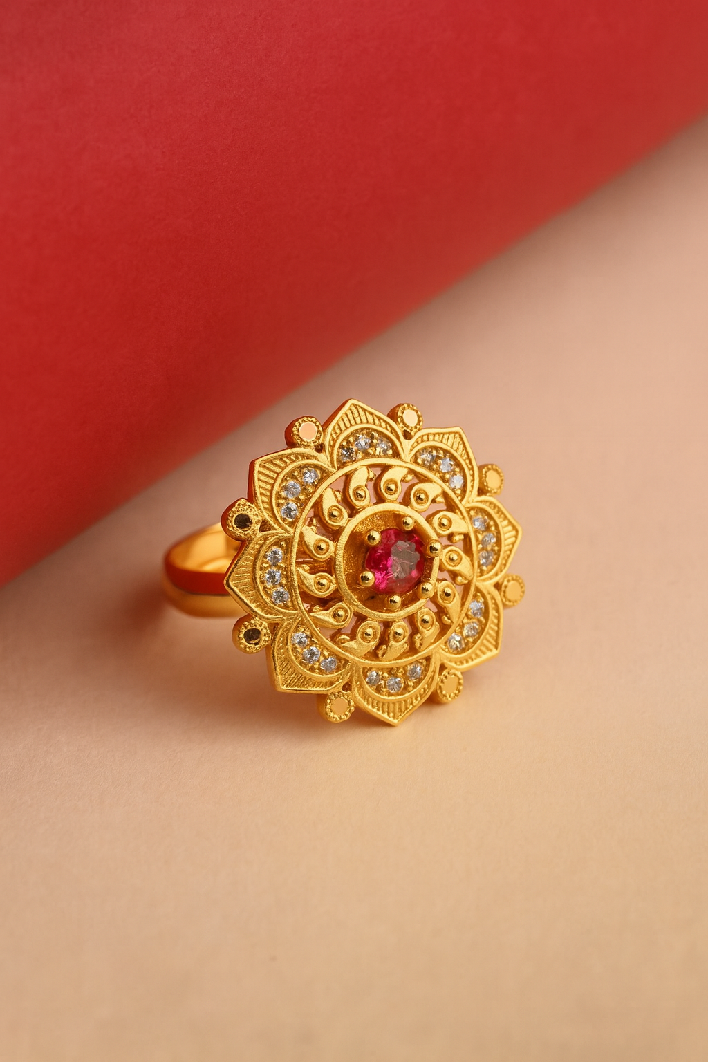 Ruby Lotus Ring